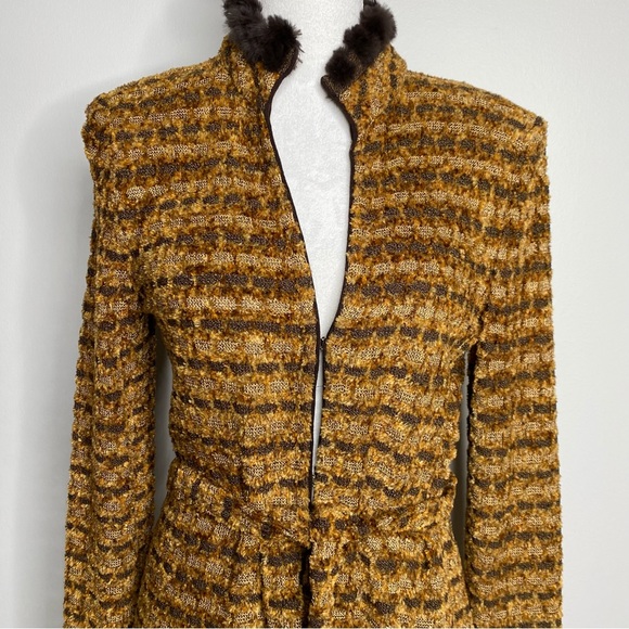 St. John Gold and Brown Textured Coat - Picture 2 of 10